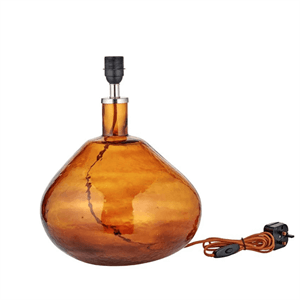 Nkuku Baba Glass Lamp Burnt Amber Large Wide